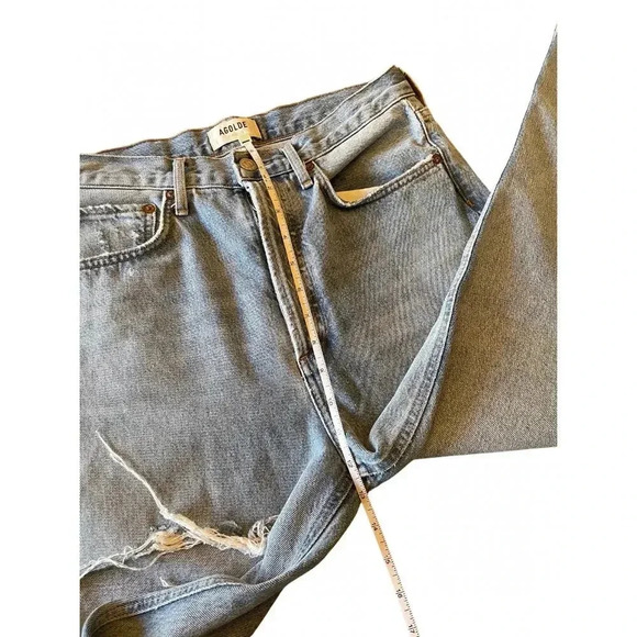 AGOLDE 90s Crop Distressed Jean Light Wash Size 27 - Picture 7 of 12